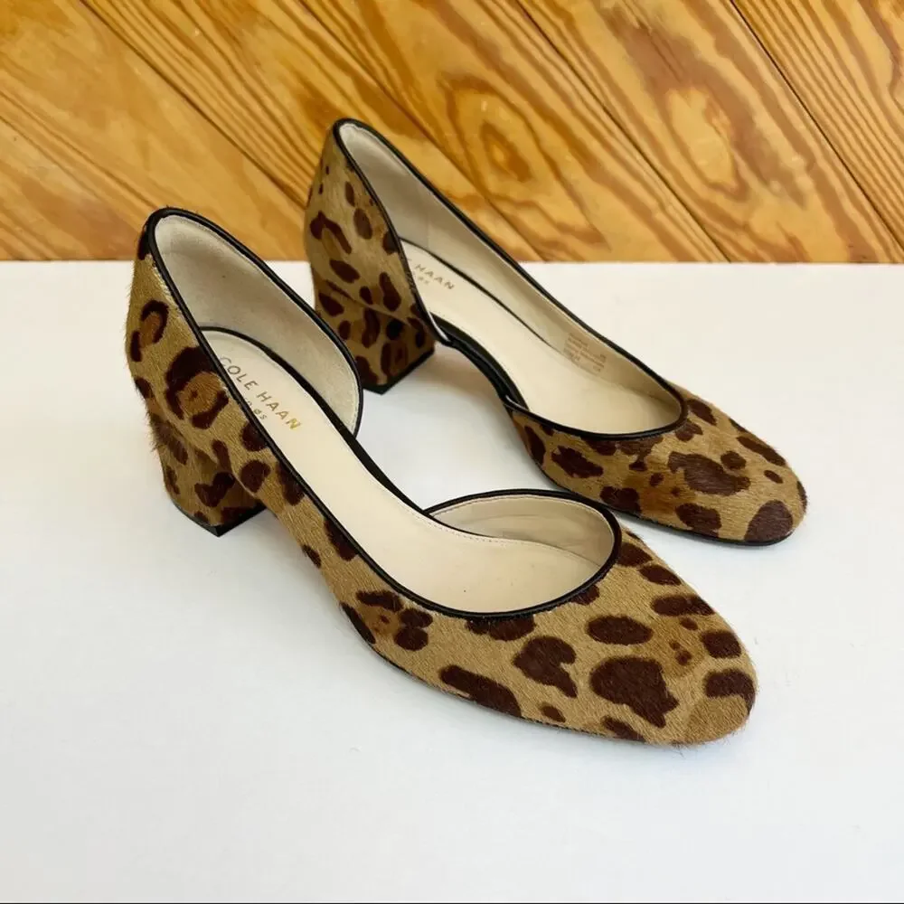 Cole Haan Animal Print Calf Hair D'Orsay Pump